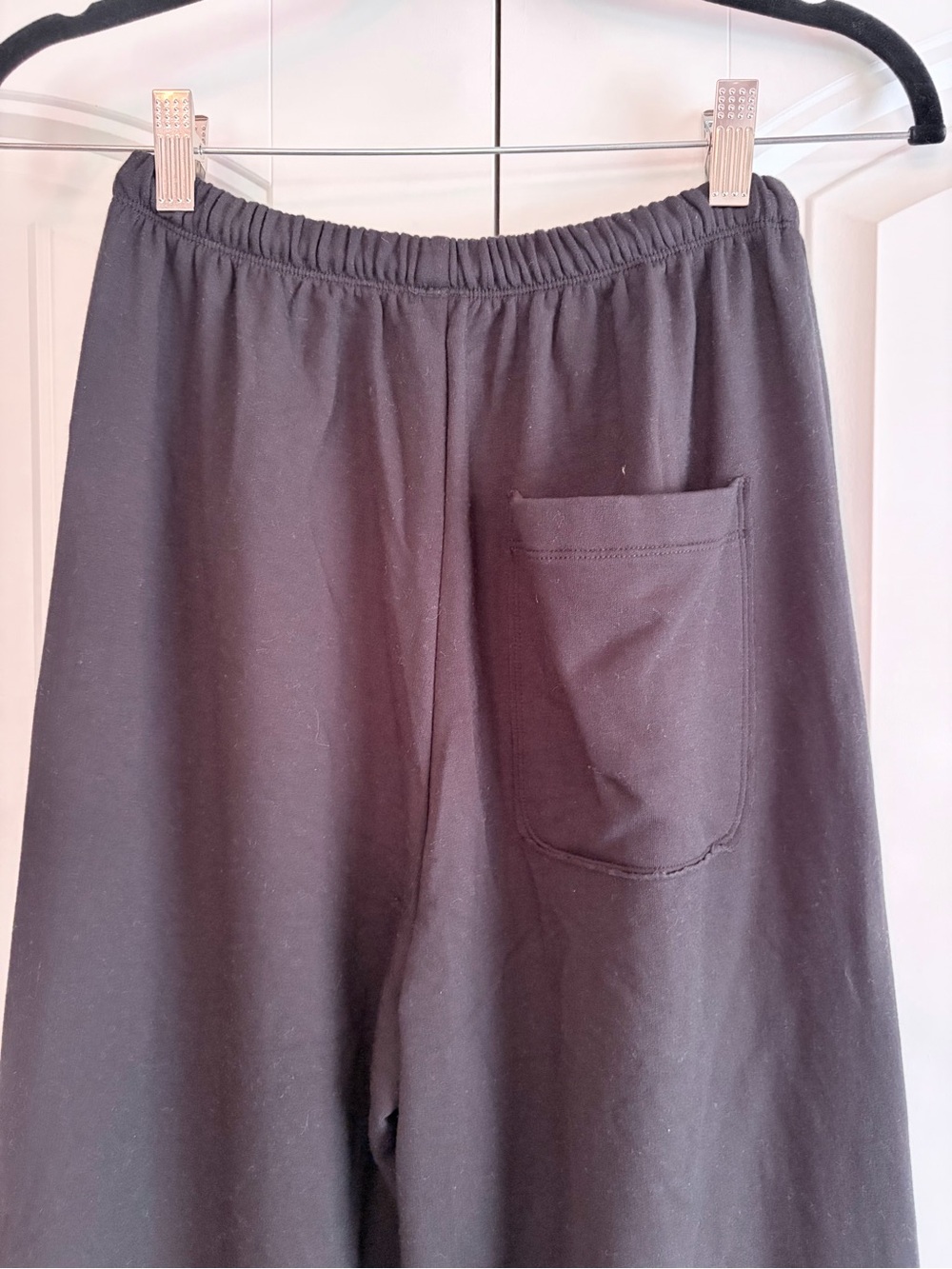 Offline By Aerie NWT OTT Fleece Super Wide Leg Black Pull On Pants Womens Sz XS - Picture 3 of 10